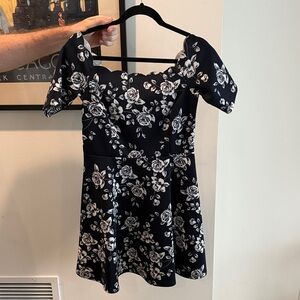Nine Britton Black and White Floral Mini Dress